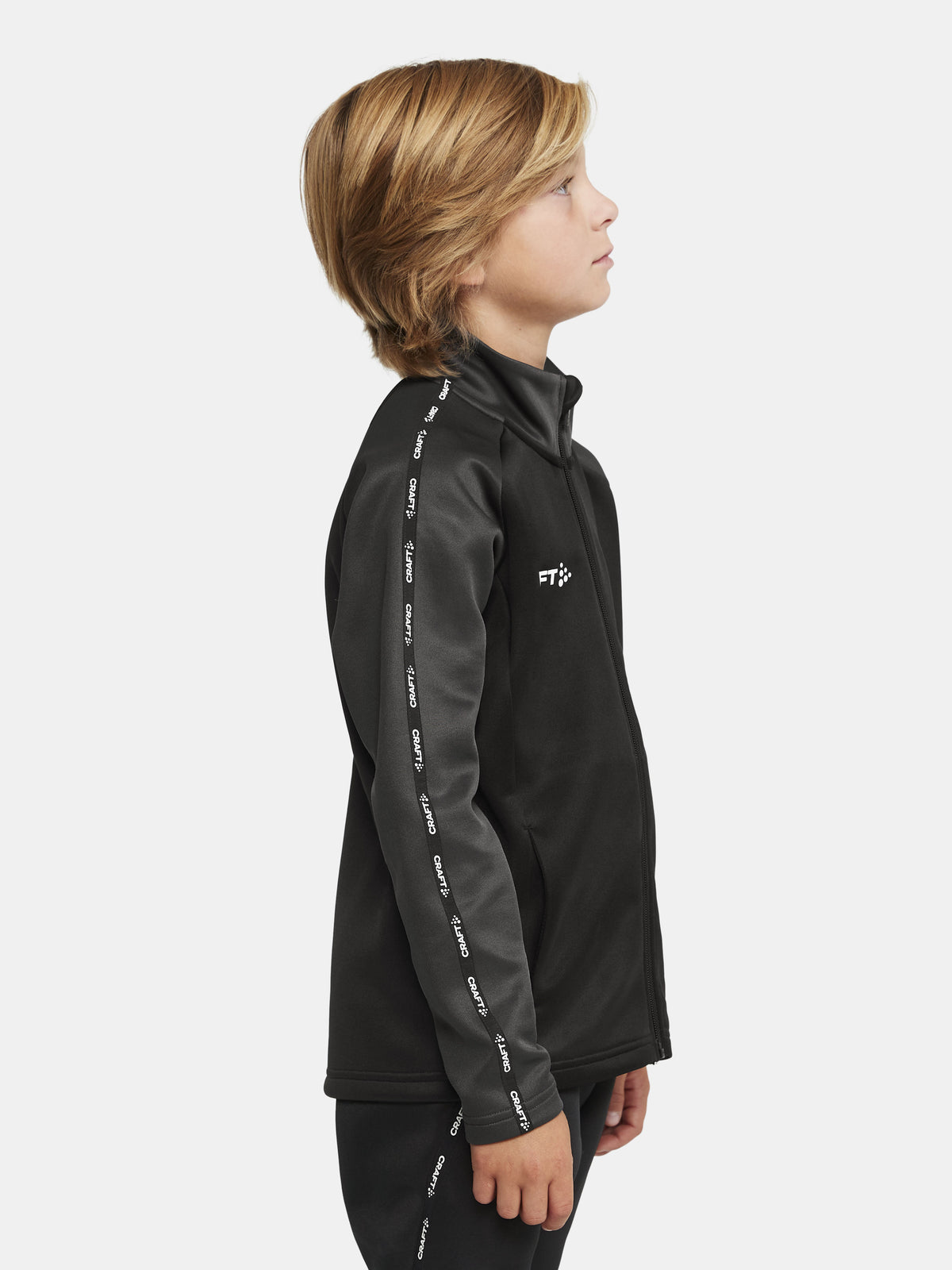 Craft Squad 2.0 Full Zip Junior in Schwarz/Anthrazit, Detailansicht