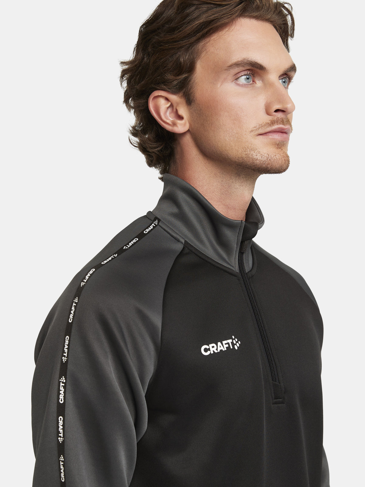 Craft Squad 2.0 Half Zip Herren in Schwarz/Anthrazit, Detailansicht