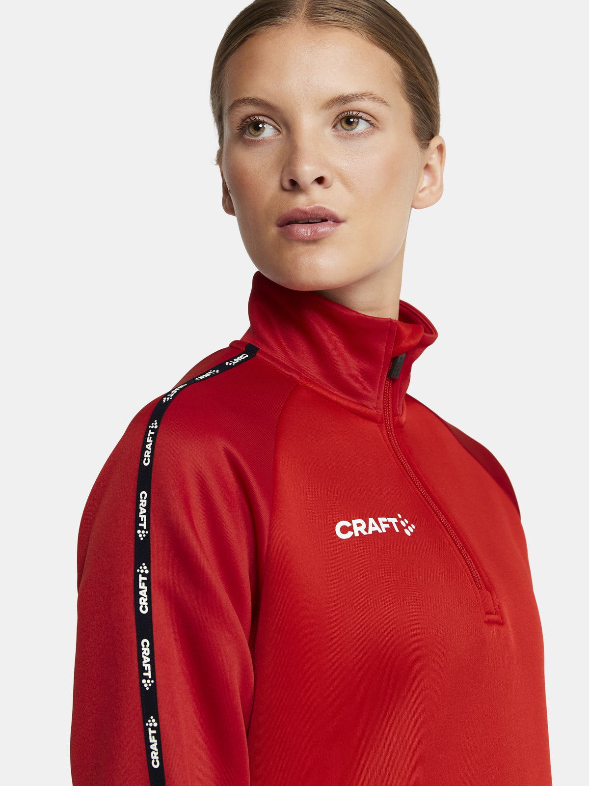 Craft Squad 2.0 Half Zip Damen in Rot/Dunkelrot, Detailansicht