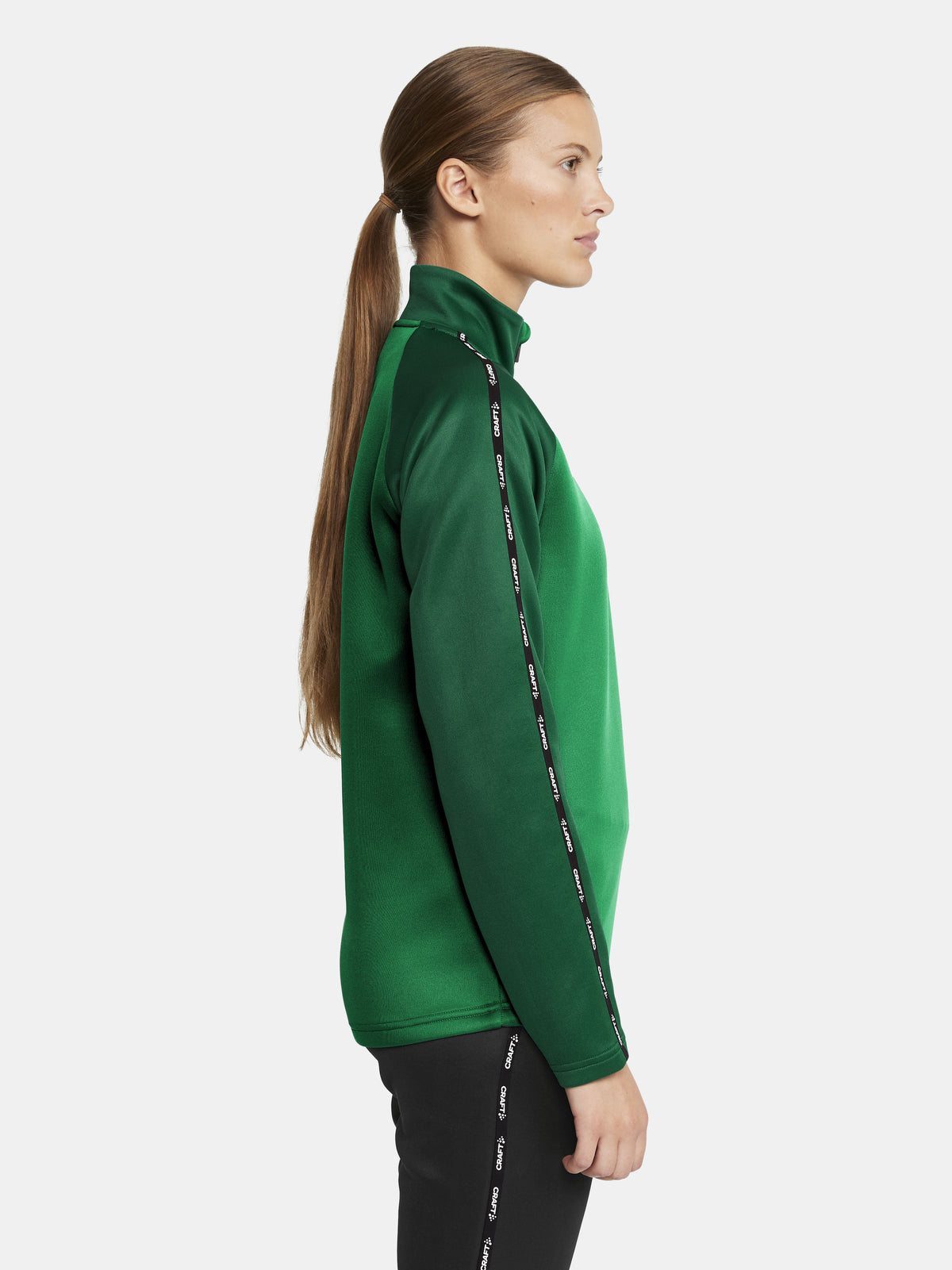 Craft Squad 2.0 Half Zip Damen in Grün/Dunkelgrün, Detailansicht