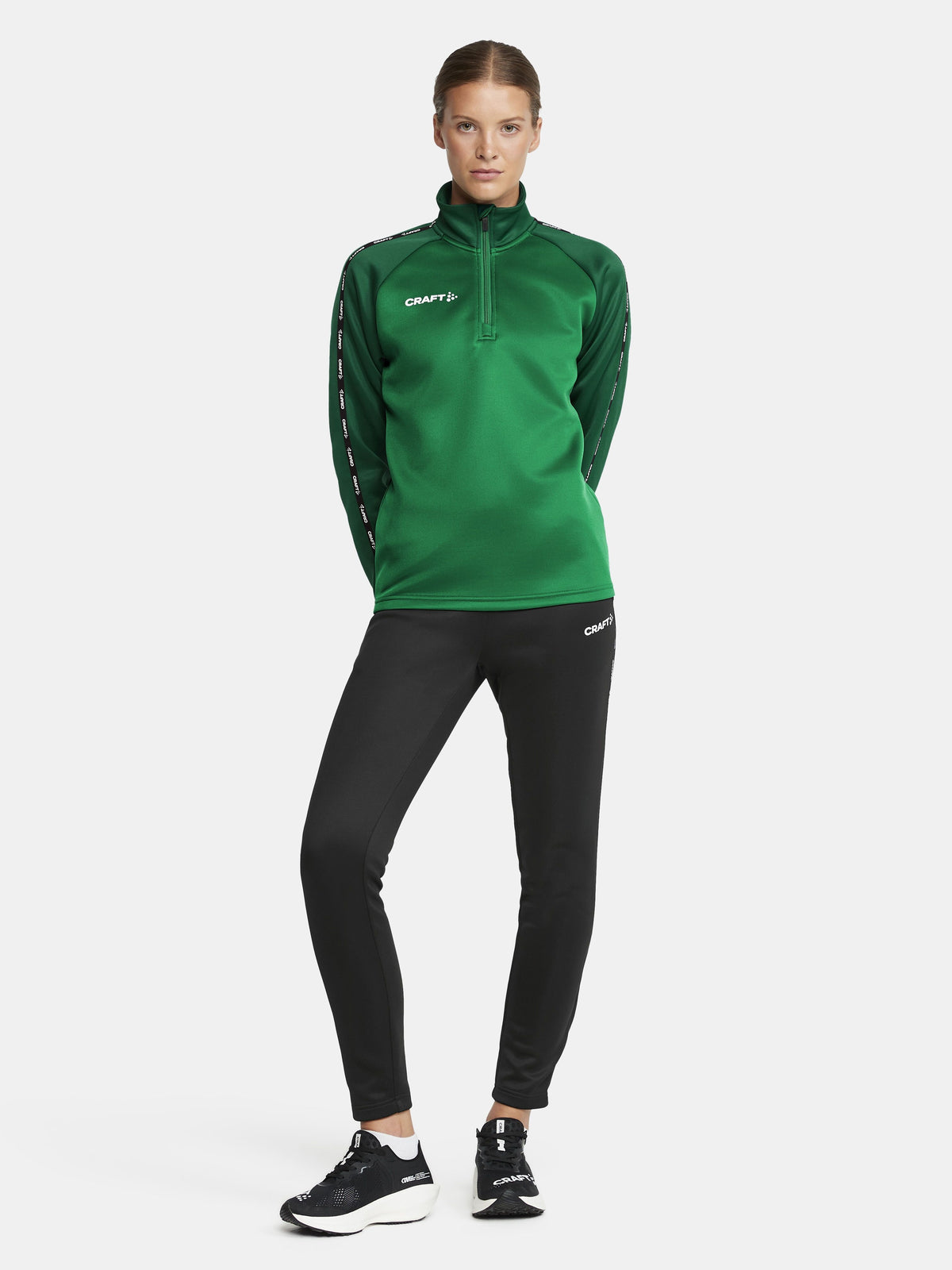 Craft Squad 2.0 Half Zip Damen in Grün/Dunkelgrün, Detailansicht