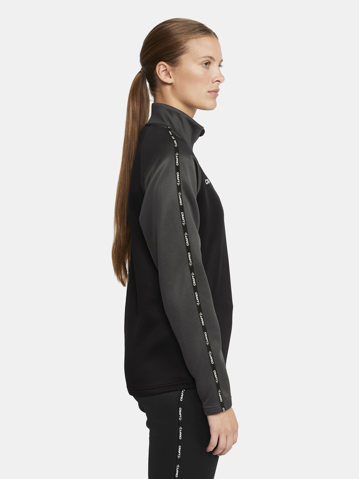Craft Squad 2.0 Half Zip Damen in Schwarz/Anthrazit, Detailansicht
