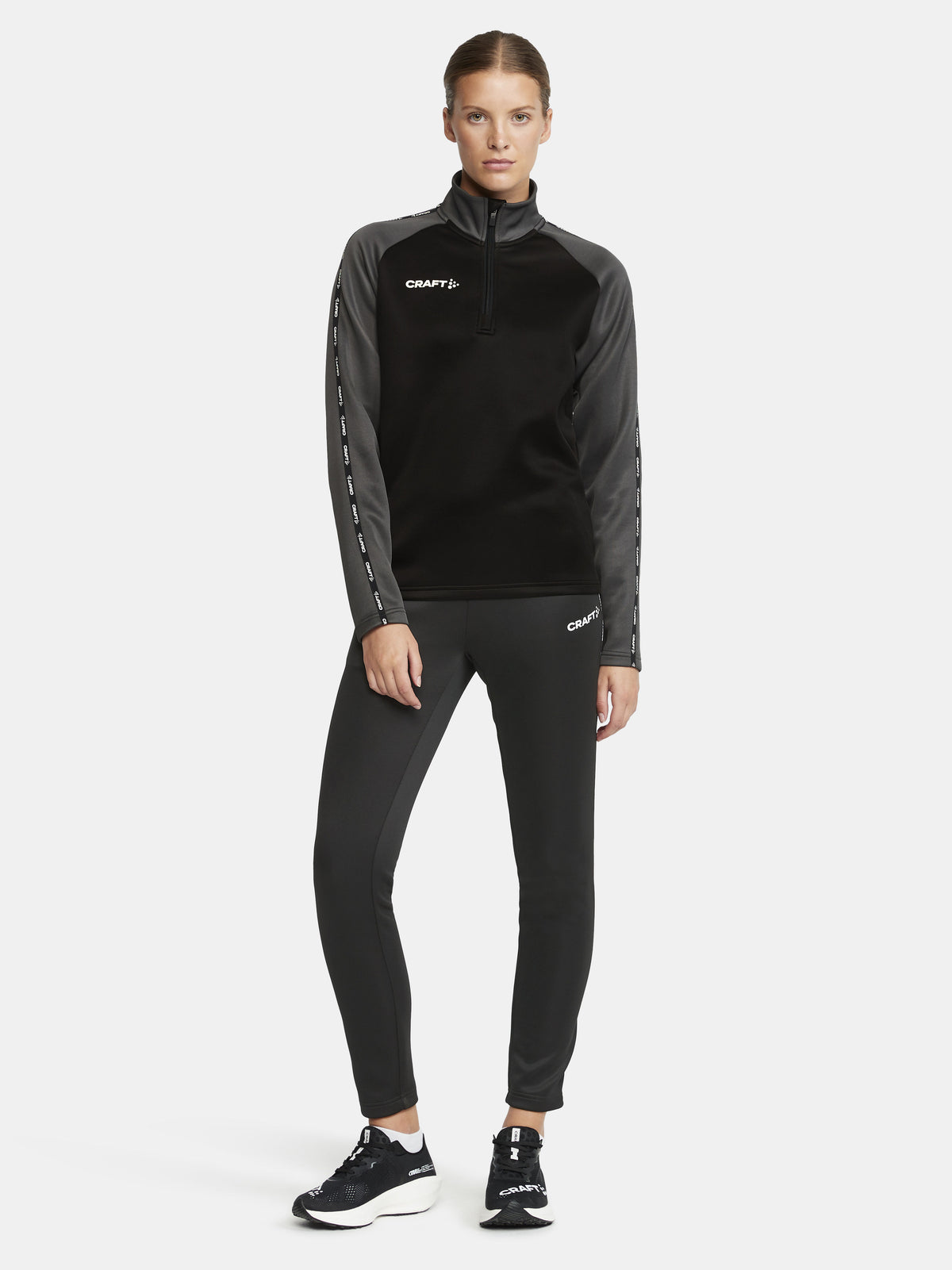 Craft Squad 2.0 Half Zip Damen in Schwarz/Anthrazit, Detailansicht