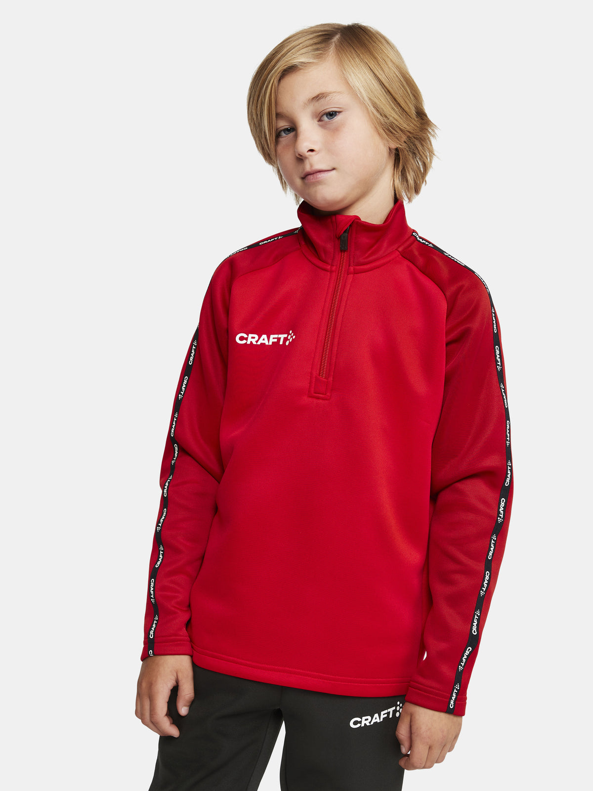Craft Squad 2.0 Half Zip Junior in Rot/Dunkelrot, Detailansicht