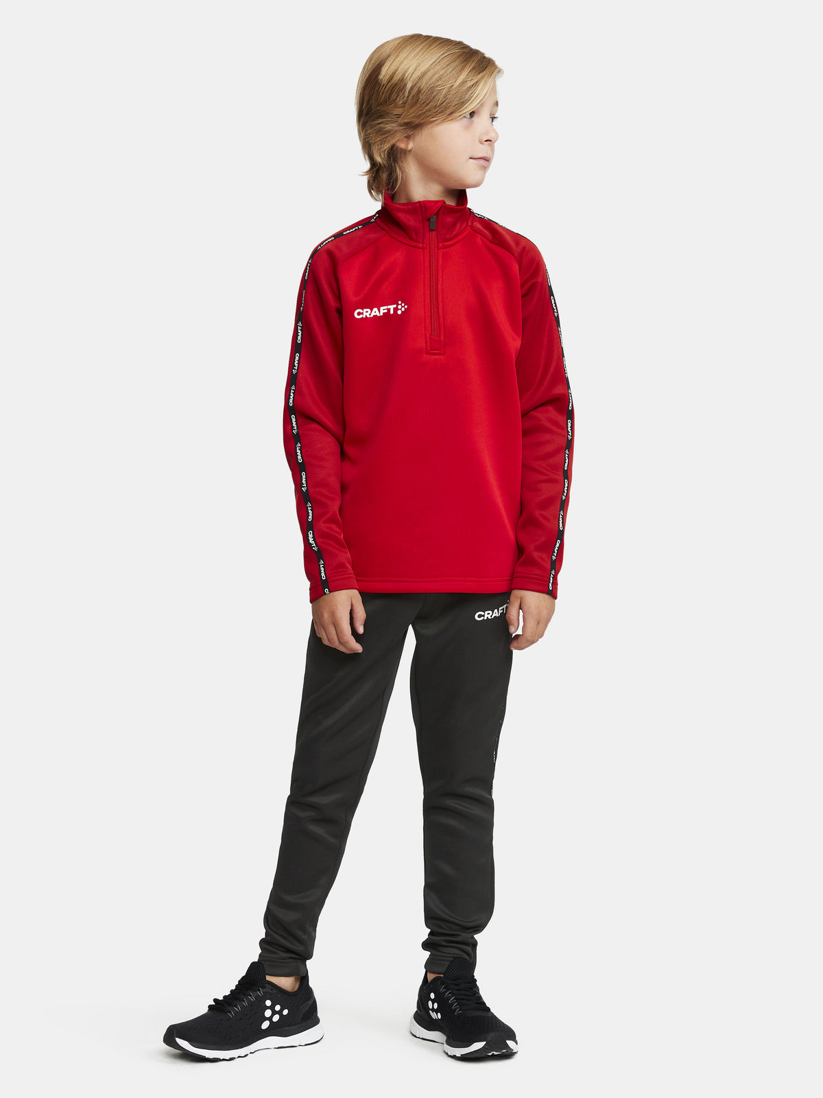 Craft Squad 2.0 Half Zip Junior in Rot/Dunkelrot, Detailansicht