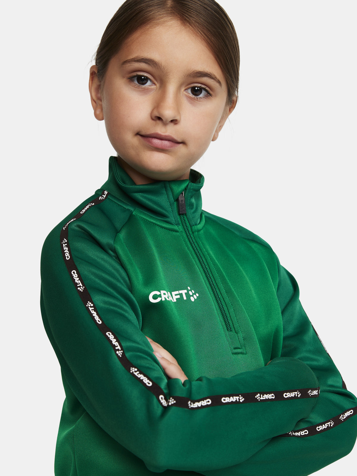 Craft Squad 2.0 Half Zip Junior in Grün/Dunkelgrün, Detailansicht