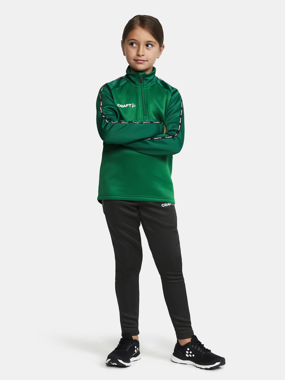 Craft Squad 2.0 Half Zip Junior in Grün/Dunkelgrün, Detailansicht