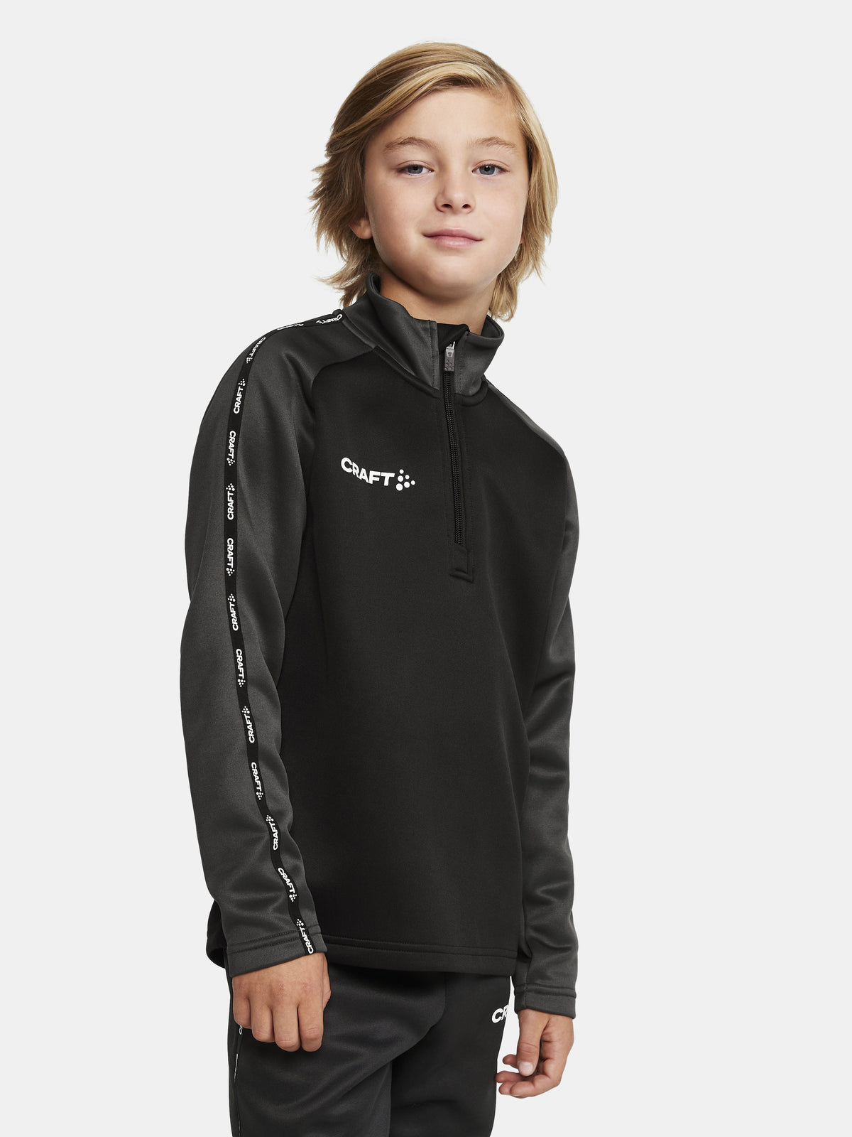 Craft Squad 2.0 Half Zip Junior in Schwarz/Anthrazit, Detailansicht