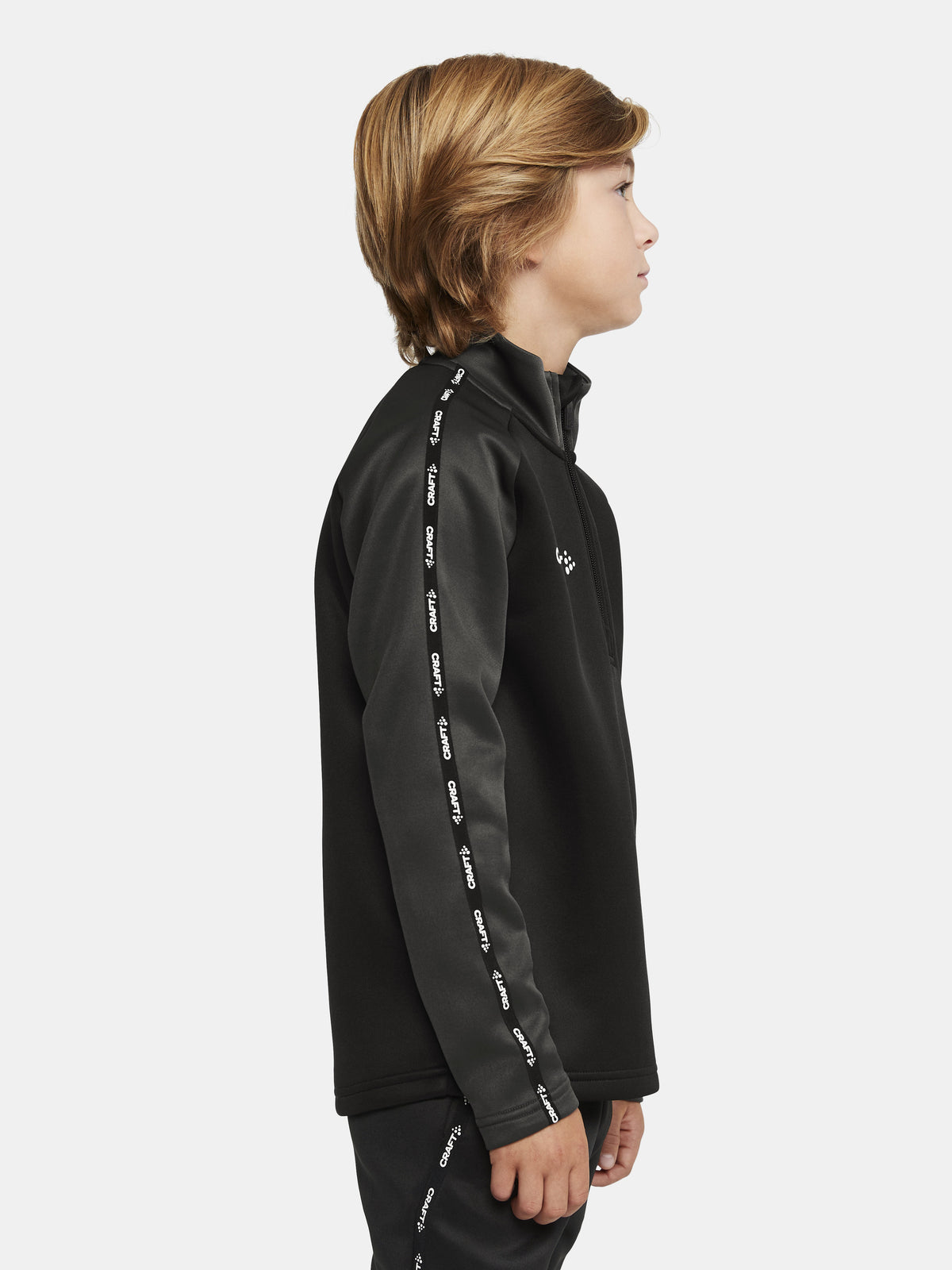 Craft Squad 2.0 Half Zip Junior in Schwarz/Anthrazit, Detailansicht