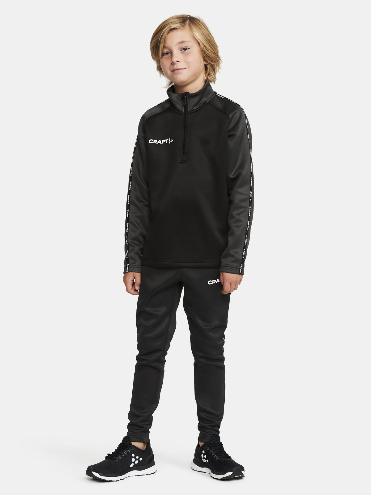 Craft Squad 2.0 Half Zip Junior in Schwarz/Anthrazit, Detailansicht
