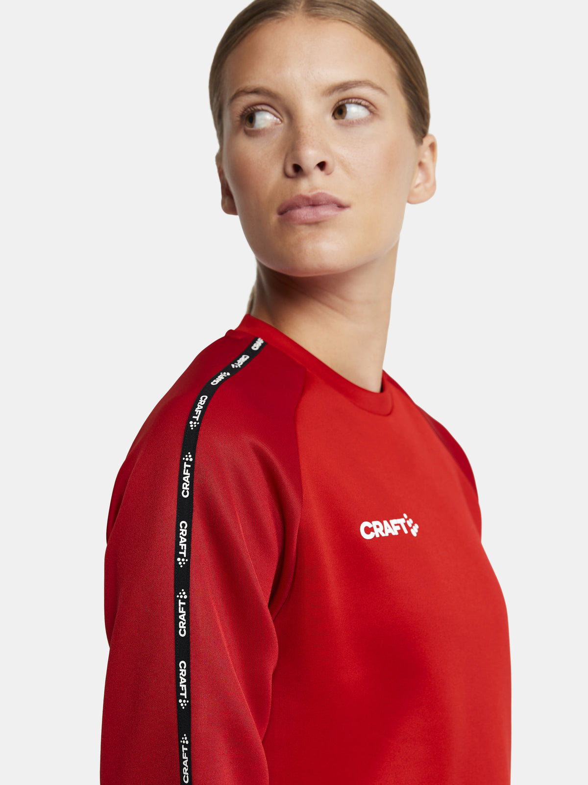 Craft Squad 2.0 Crewneck Damen in Rot/Dunkelrot, Detailansicht