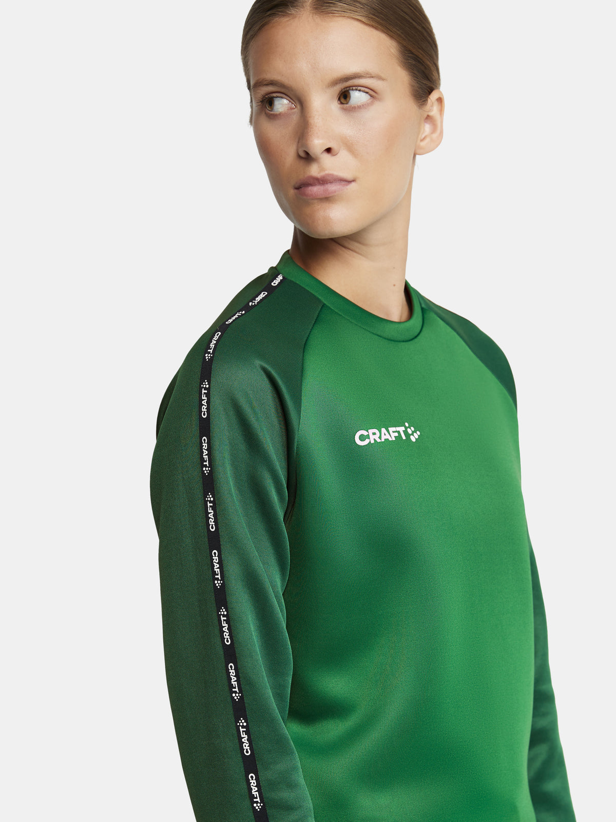 Craft Squad 2.0 Crewneck Damen in Grün/Dunkelgrün, Detailansicht