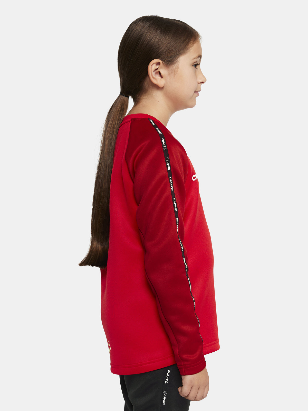 Craft Squad 2.0 Crewneck Junior in Rot/Dunkelrot, Detailansicht