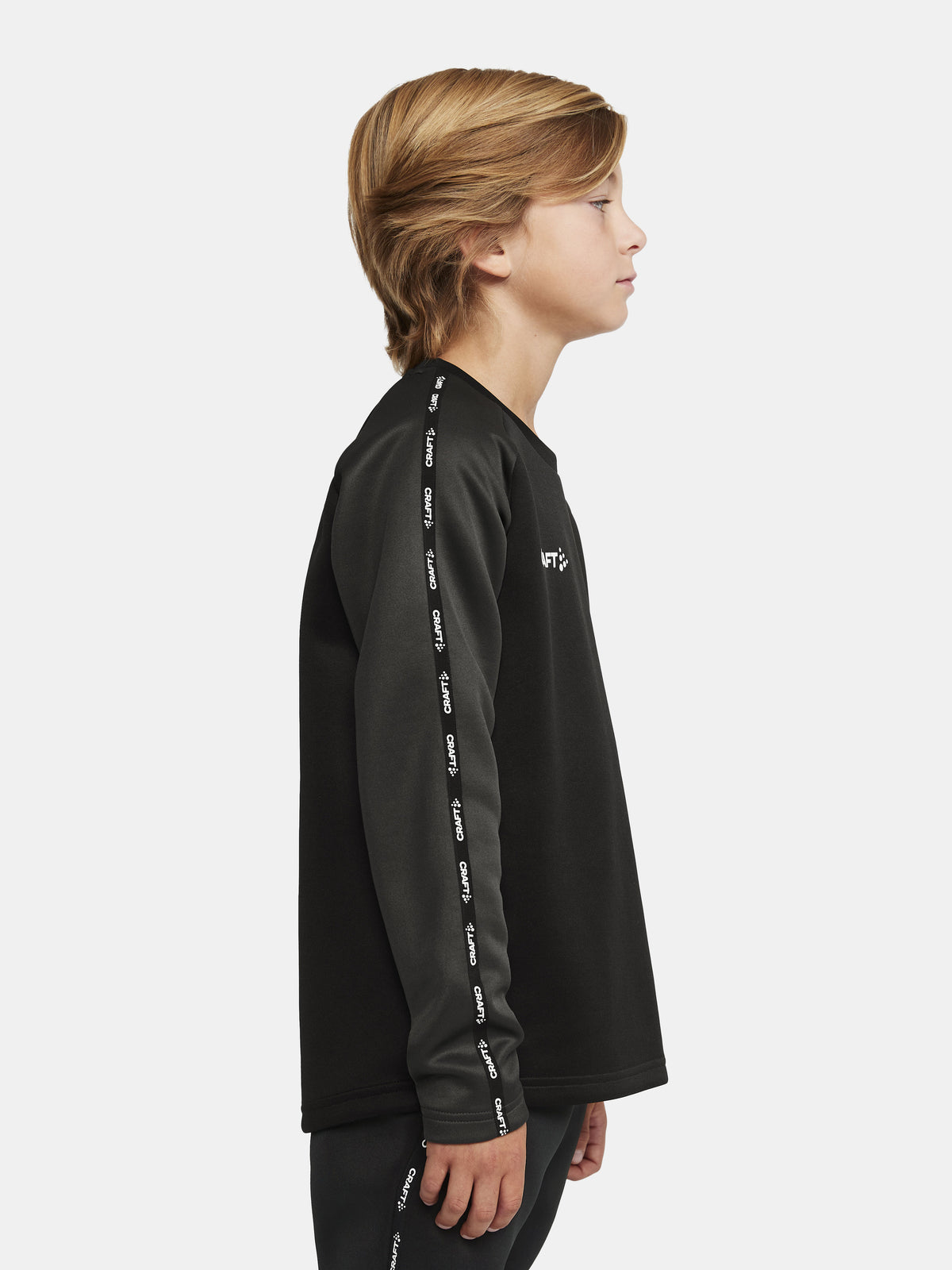 Craft Squad 2.0 Crewneck Junior in Schwarz/Anthrazit, Detailansicht
