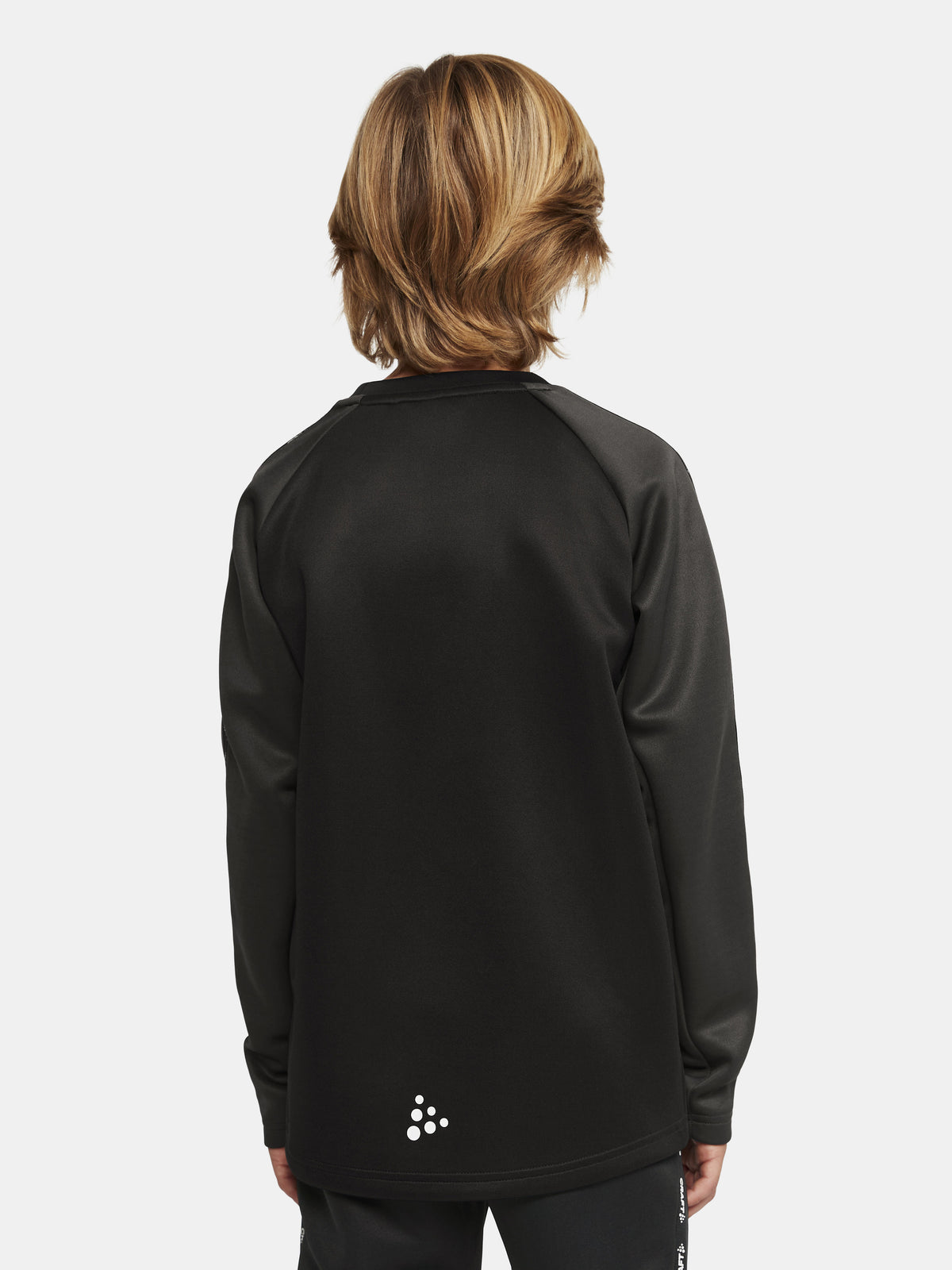Craft Squad 2.0 Crewneck Junior in Schwarz/Anthrazit, Detailansicht