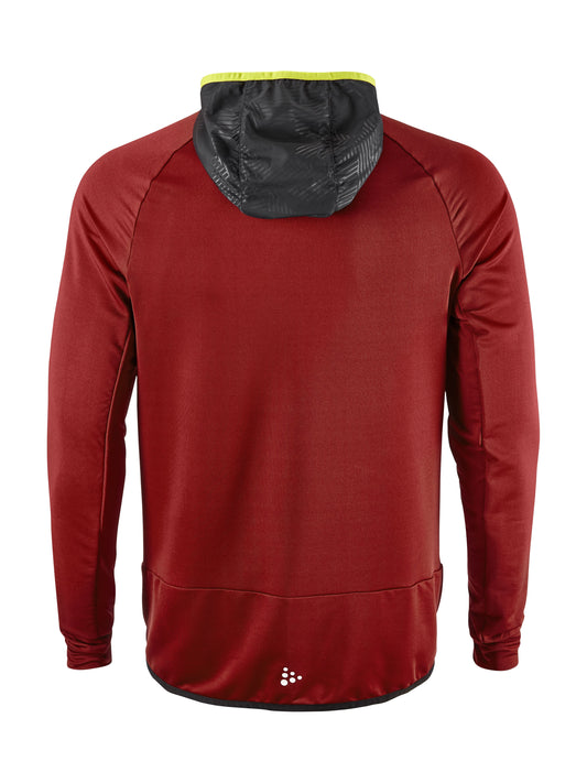 Craft Extend Full Zip Herren in Weinrot, Rückansicht