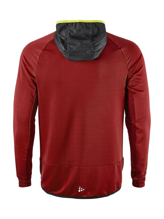 Craft Extend Full Zip Herren in Weinrot, Rückansicht