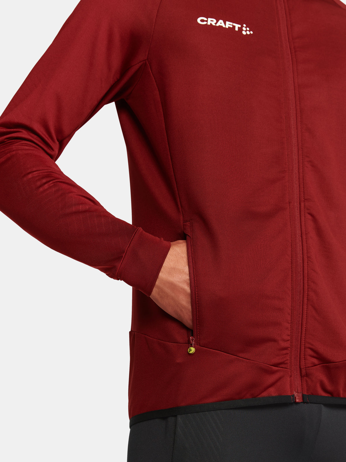 Craft Extend Full Zip Herren in Weinrot, Detailansicht