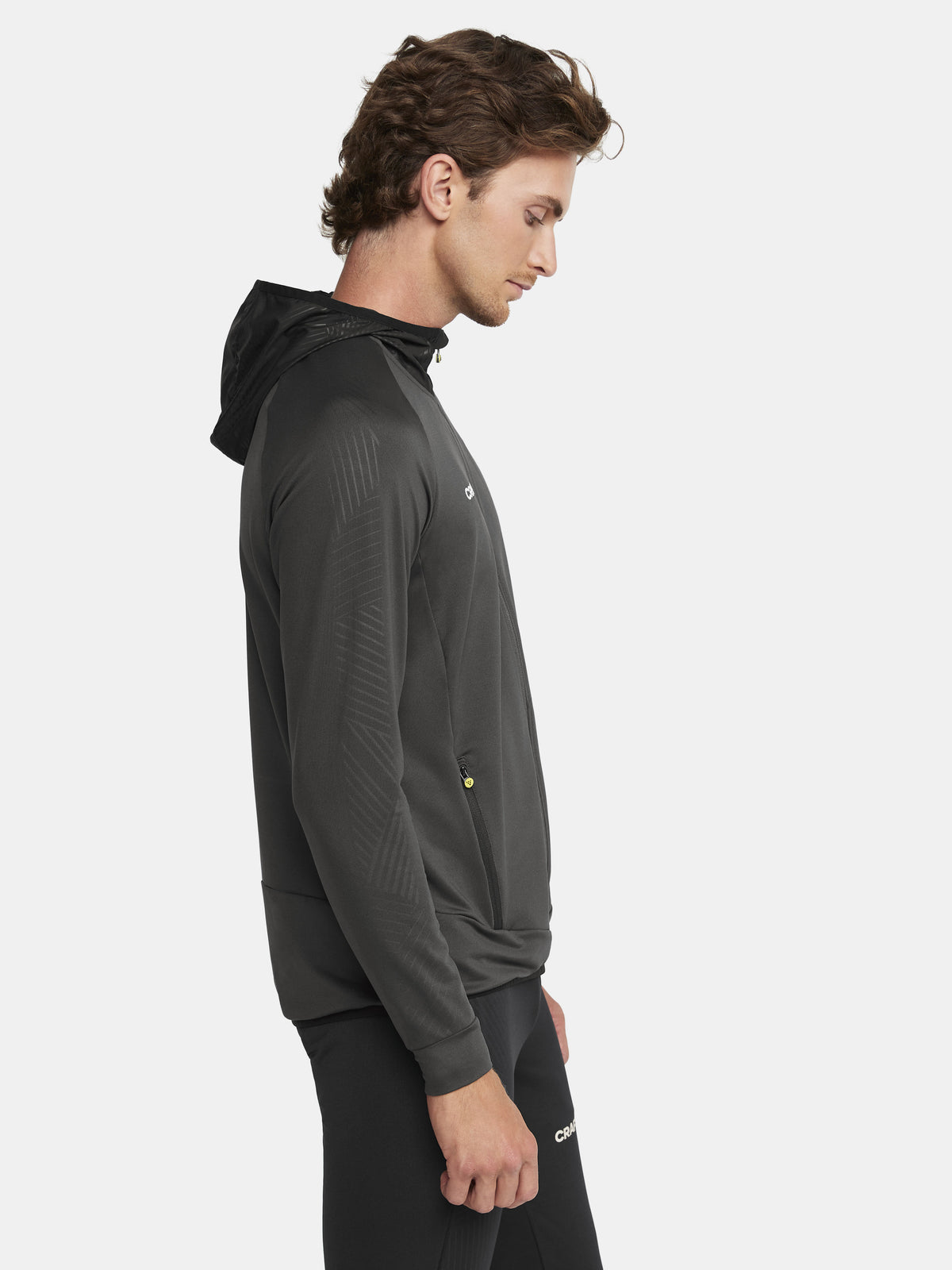 Craft Extend Full Zip Herren in Dunkelgrau, Detailansicht