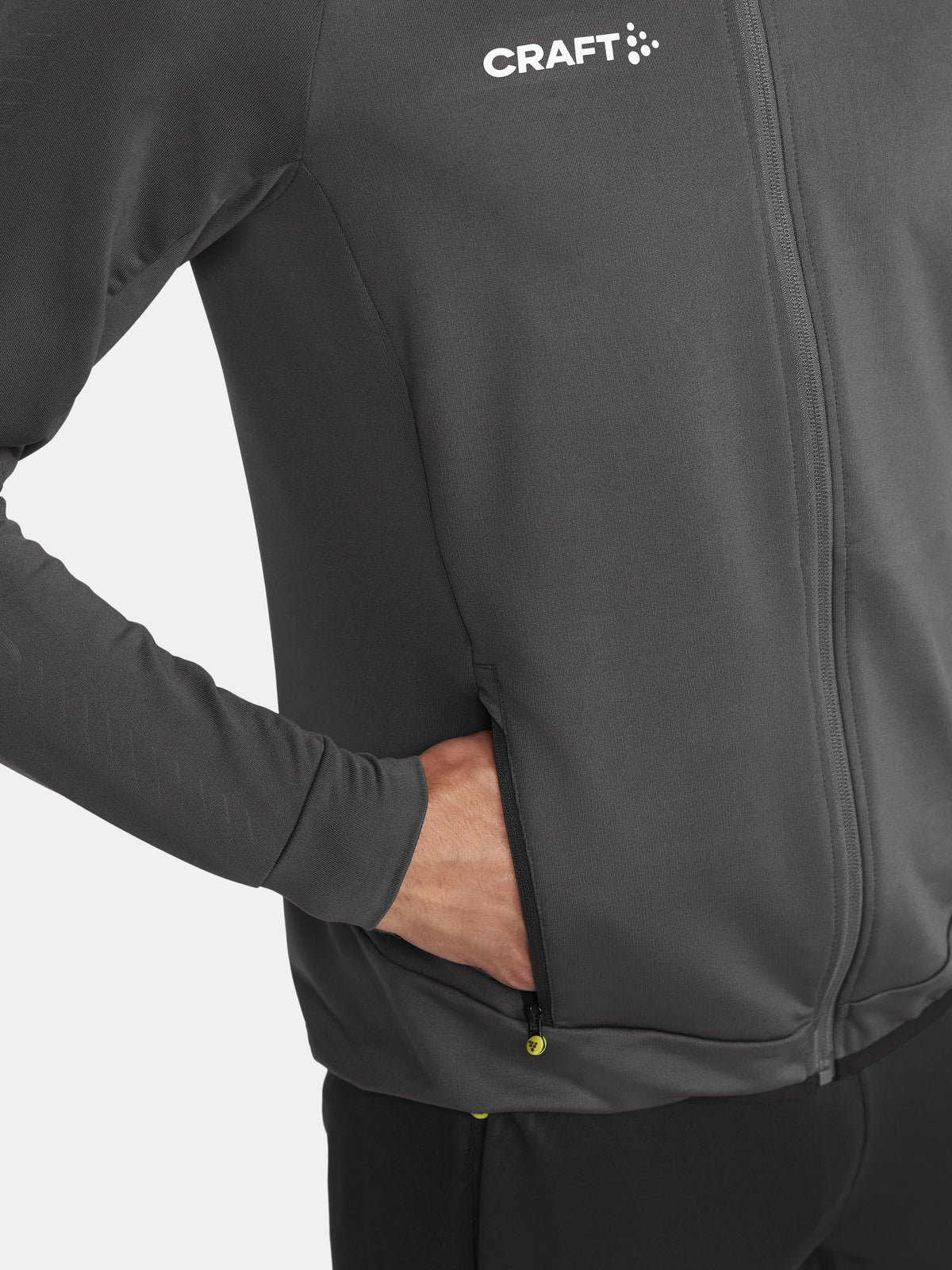 Craft Extend Full Zip Herren in Dunkelgrau, Detailansicht