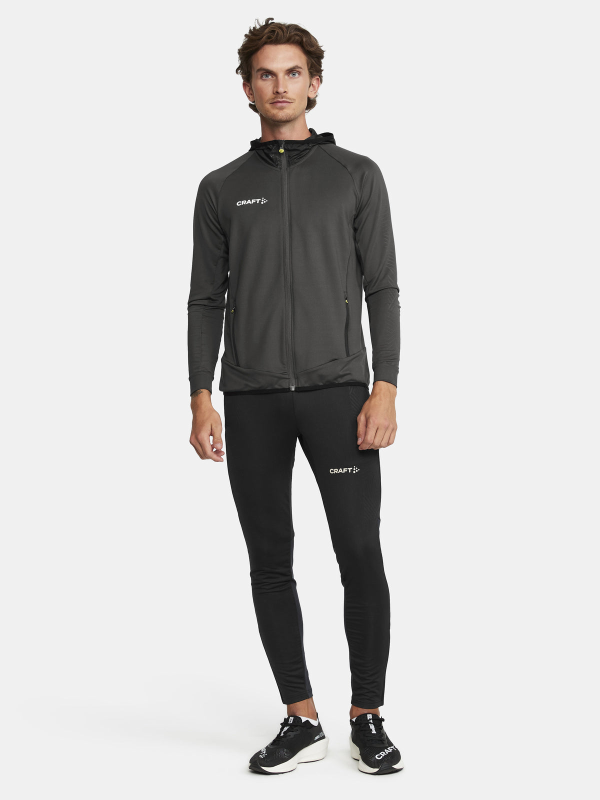 Craft Extend Full Zip Herren in Dunkelgrau, Detailansicht
