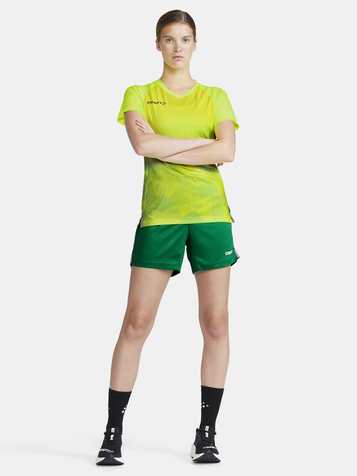 Craft Premier Fade Jersey Damen in Neongelb, Detailansicht