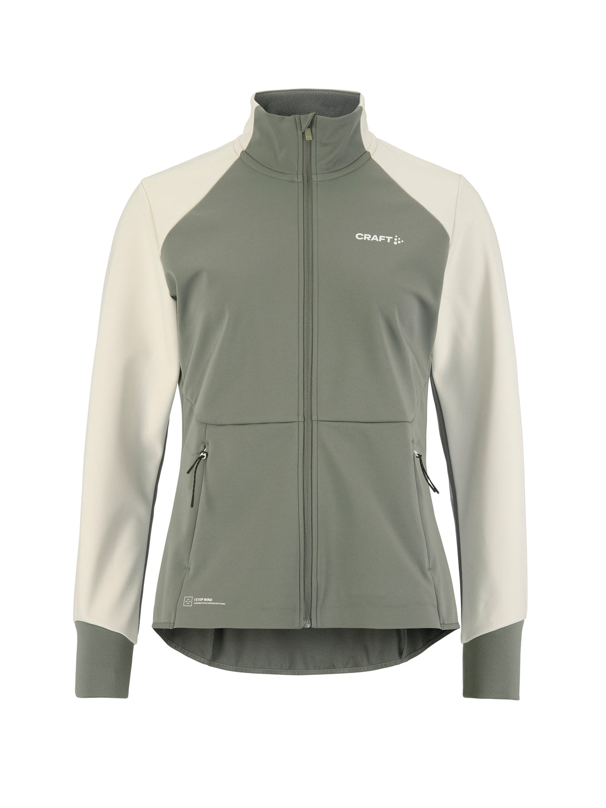 Craft CORE Essence Nordic Jacket 2 Damen in Salbeigrün/Naturweiss, Vorderansicht