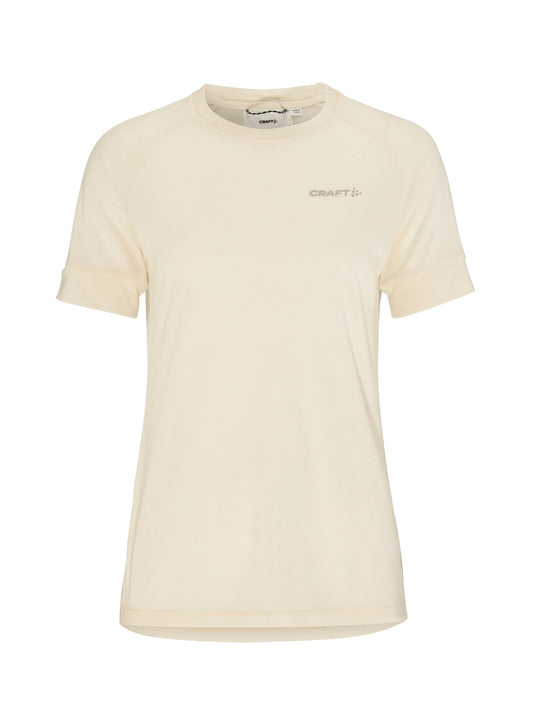 Craft ADV Trail Wool SS Tee Damen in Naturweiss meliert, Vorderansicht