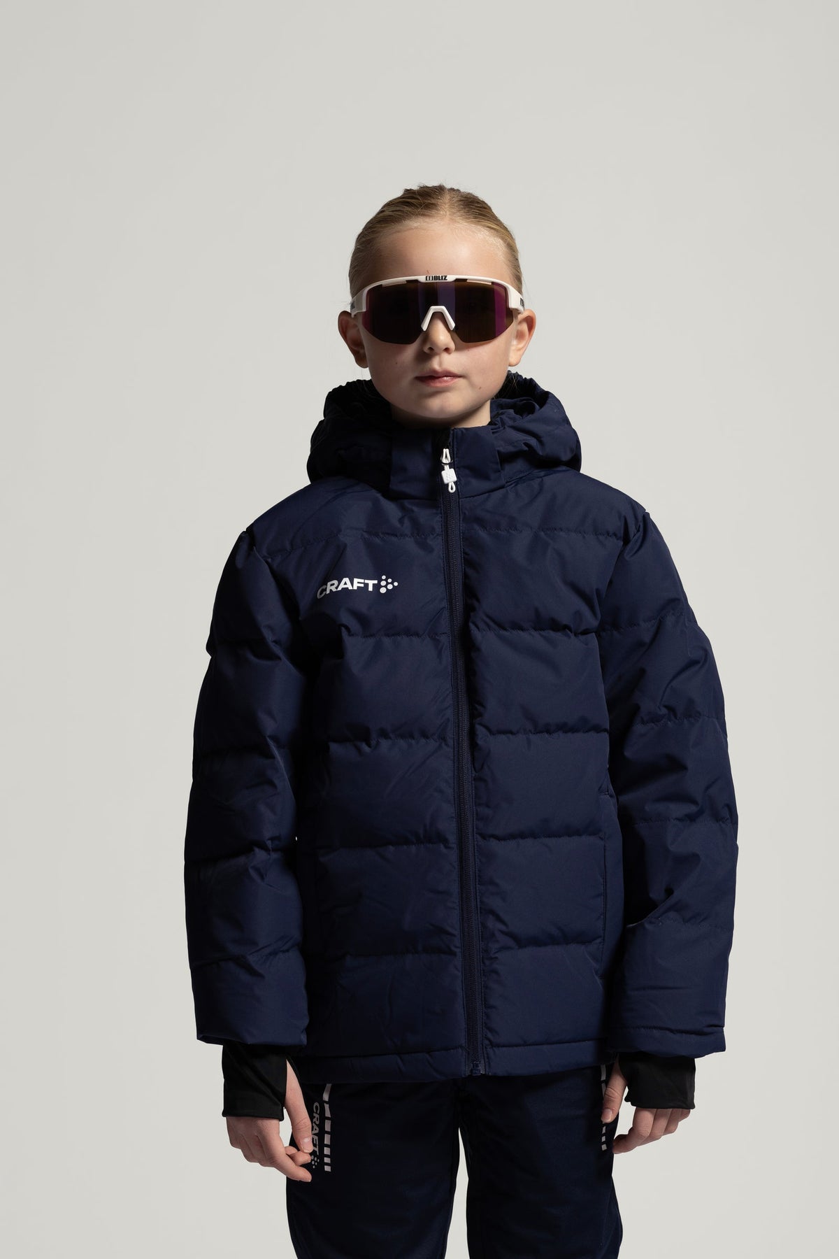 Craft Ability Down Jacket Junior in Navy, Detailansicht