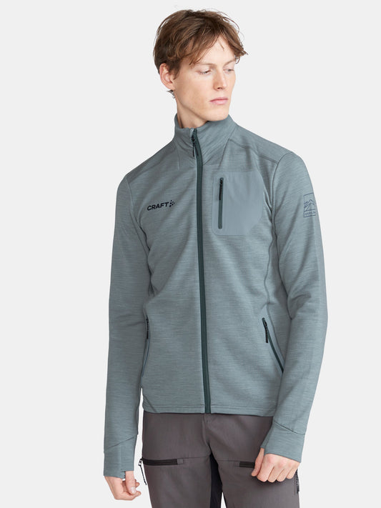 Craft PRO Explore Wool Midlayer Herren in Blau meliert, Detailansicht