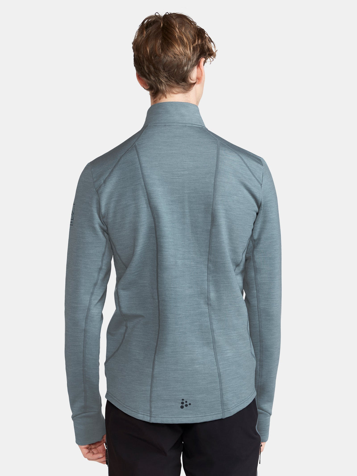 Craft PRO Explore Wool Midlayer Herren in Blau meliert, Detailansicht