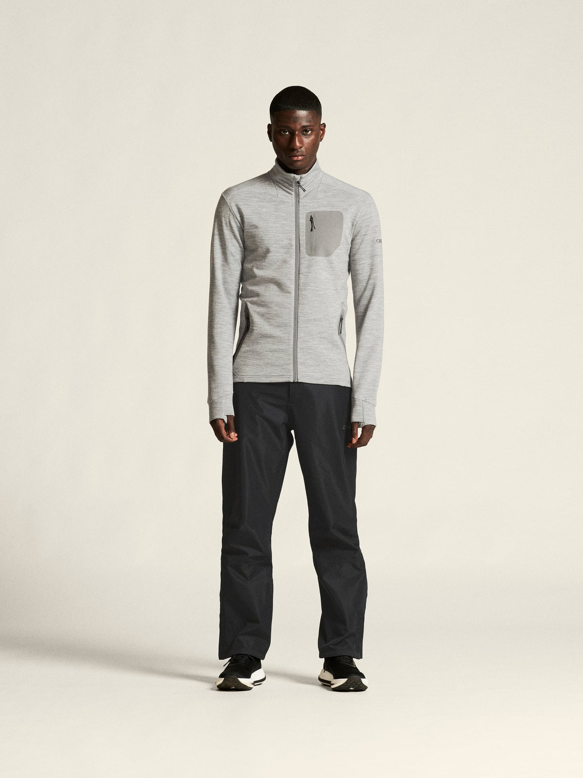 Craft PRO Explore Wool Midlayer Herren in Grau meliert, Detailansicht