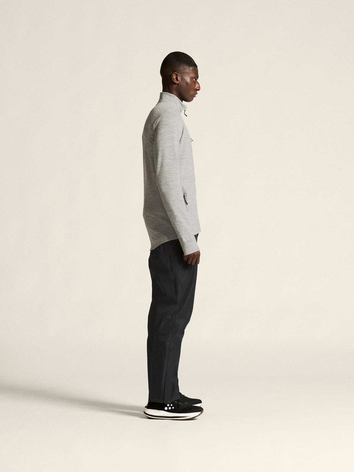 Craft PRO Explore Wool Midlayer Herren in Grau meliert, Detailansicht