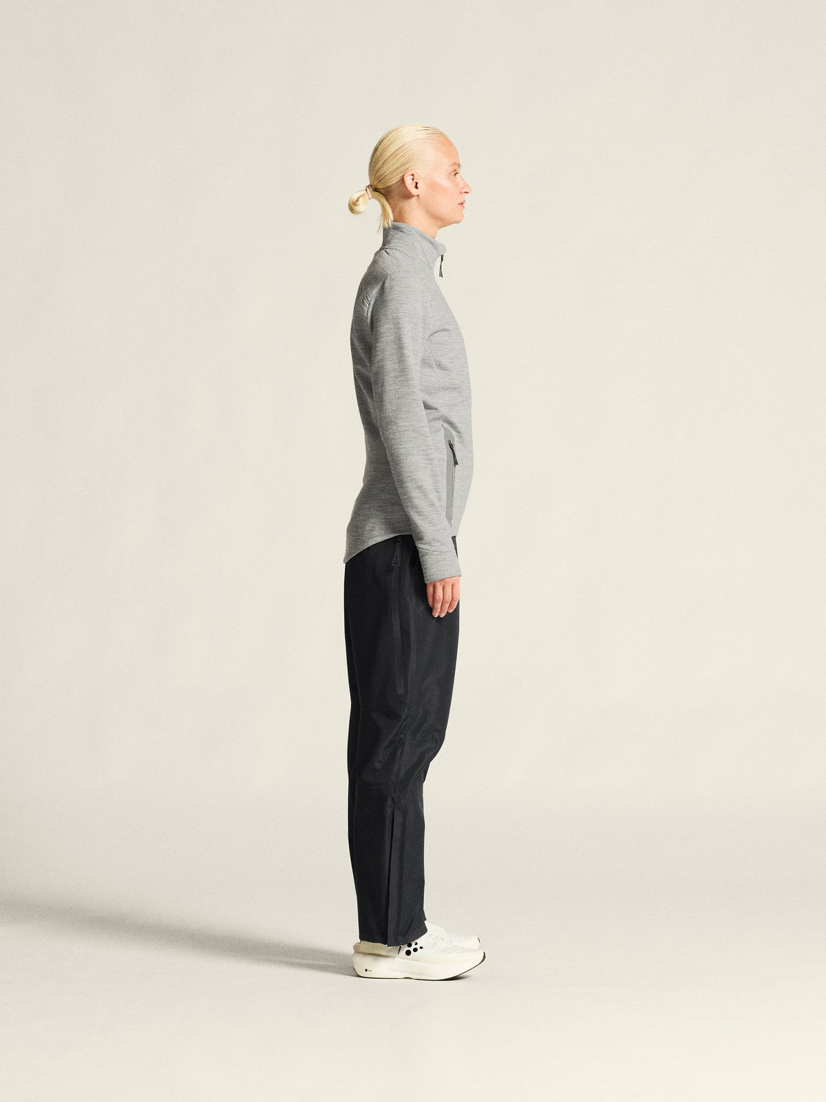 Craft PRO Explore Wool Midlayer Damen in Grau meliert, Detailansicht