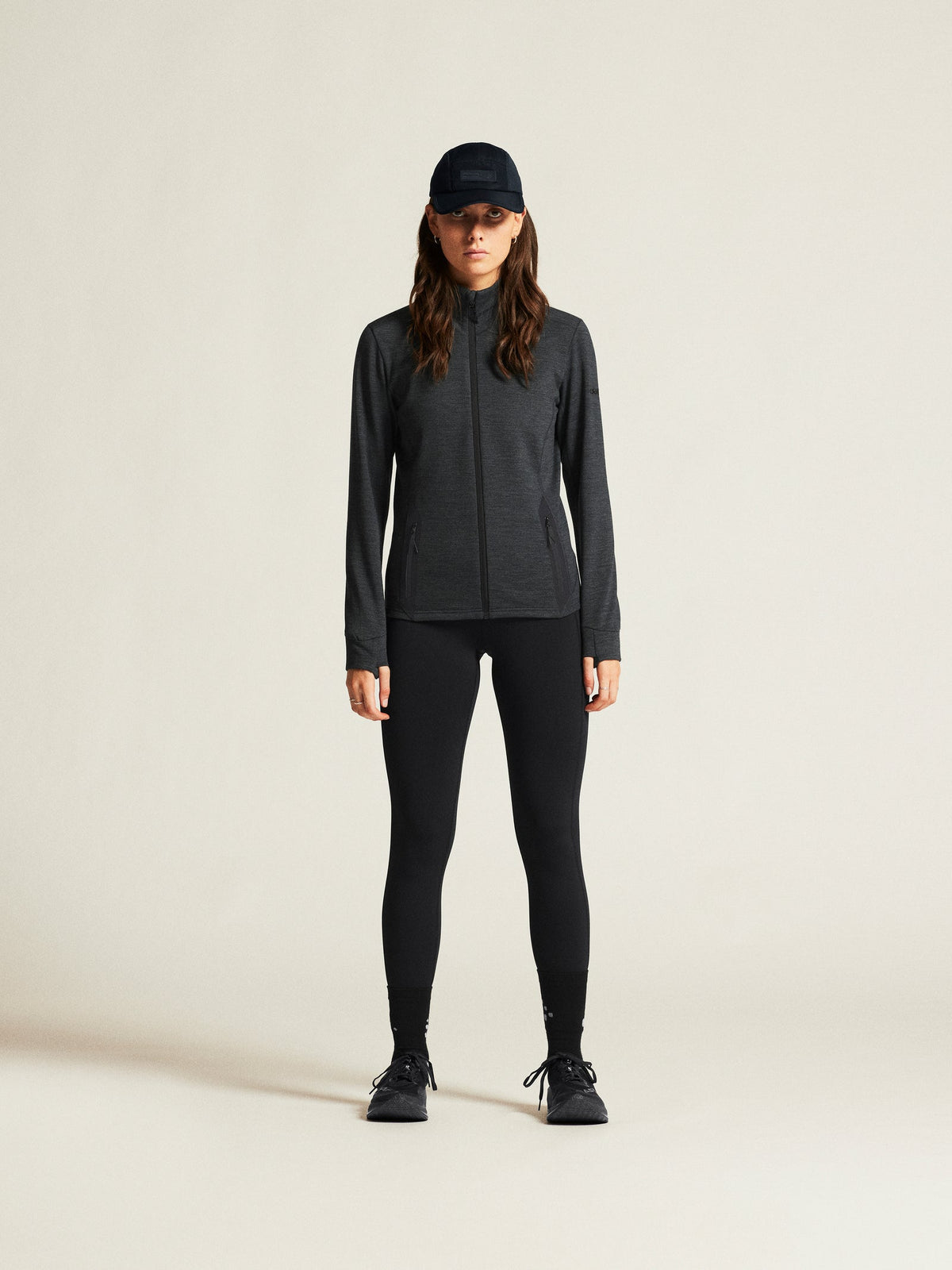 Craft PRO Explore Wool Midlayer Damen in Schwarz meliert, Detailansicht