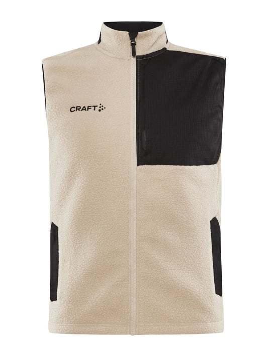 Craft ADV Explore Pile Fleece Vest Herren in Beige, Vorderansicht