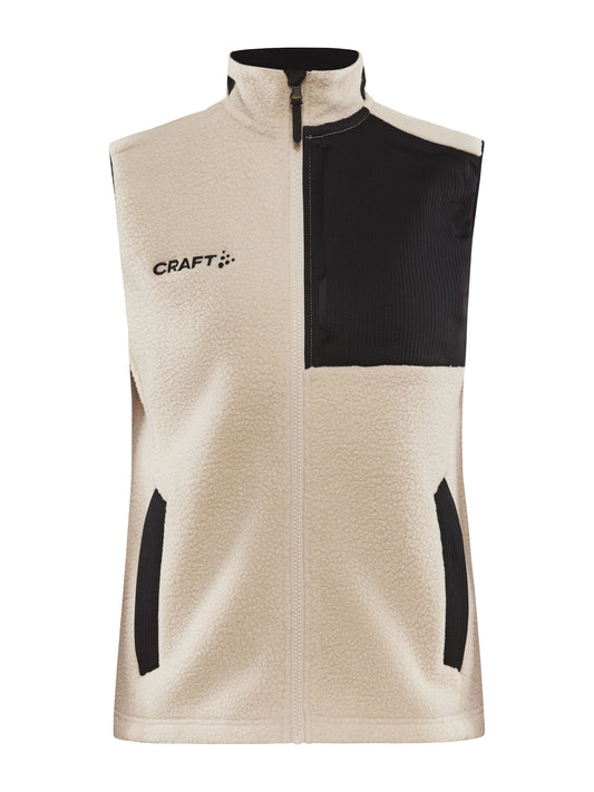 Craft ADV Explore Pile Fleece Vest Damen in Beige, Vorderansicht