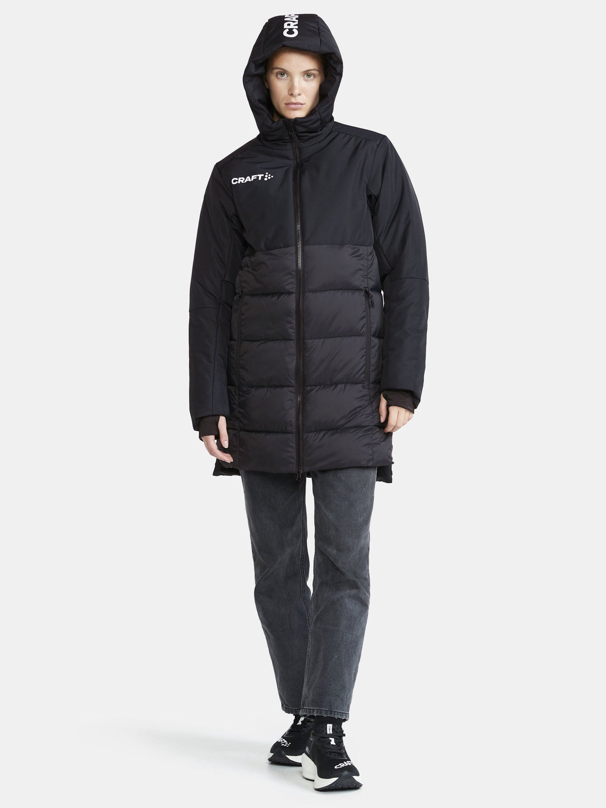 Craft Ability Isolate Parkas Damen in Schwarz, Detailansicht
