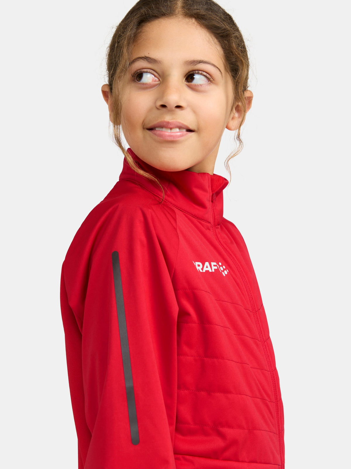 Craft ADV Nordic Ski Club Jacket Junior in Rot, Detailansicht