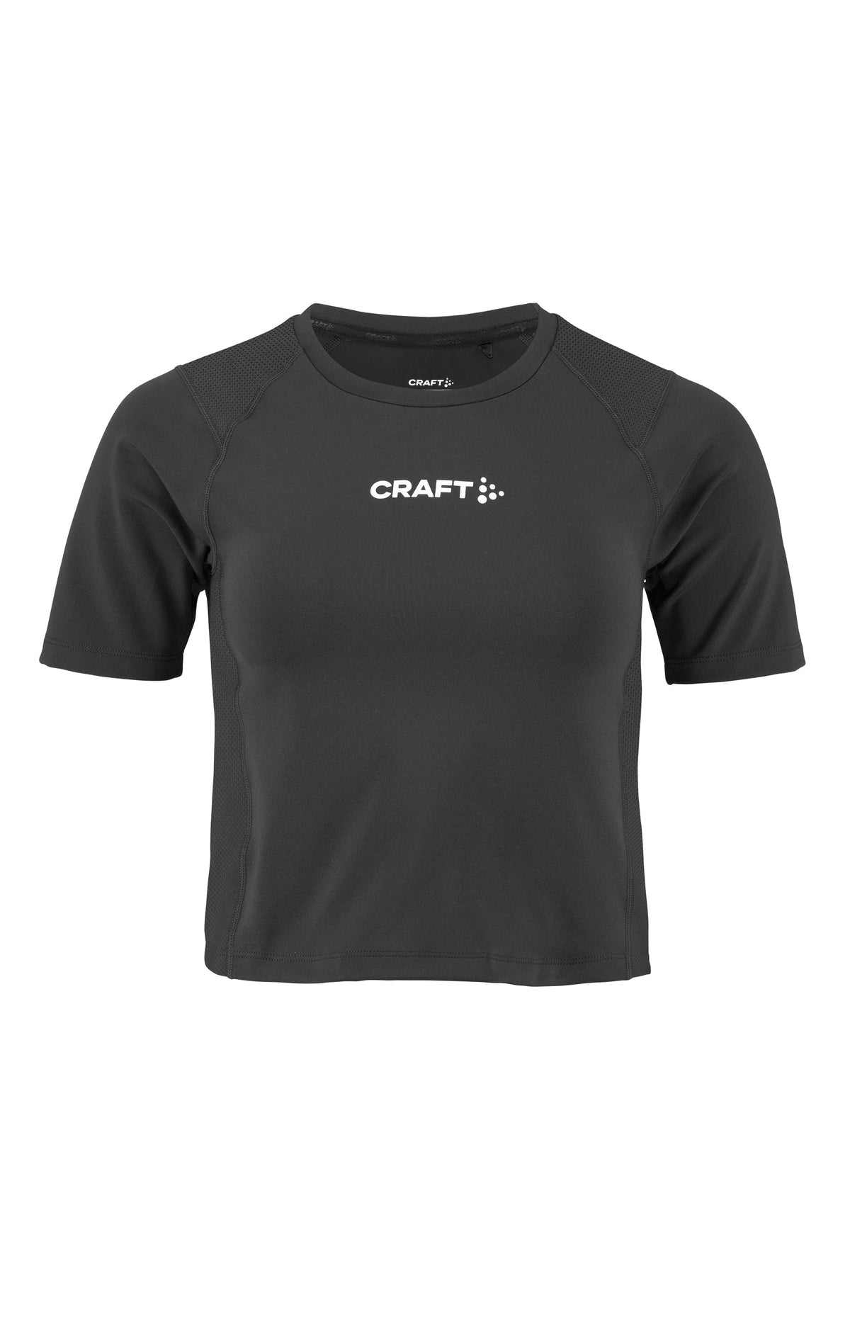 Craft Rush 2.0 Crop Tee Damen in Schwarz, Vorderansicht