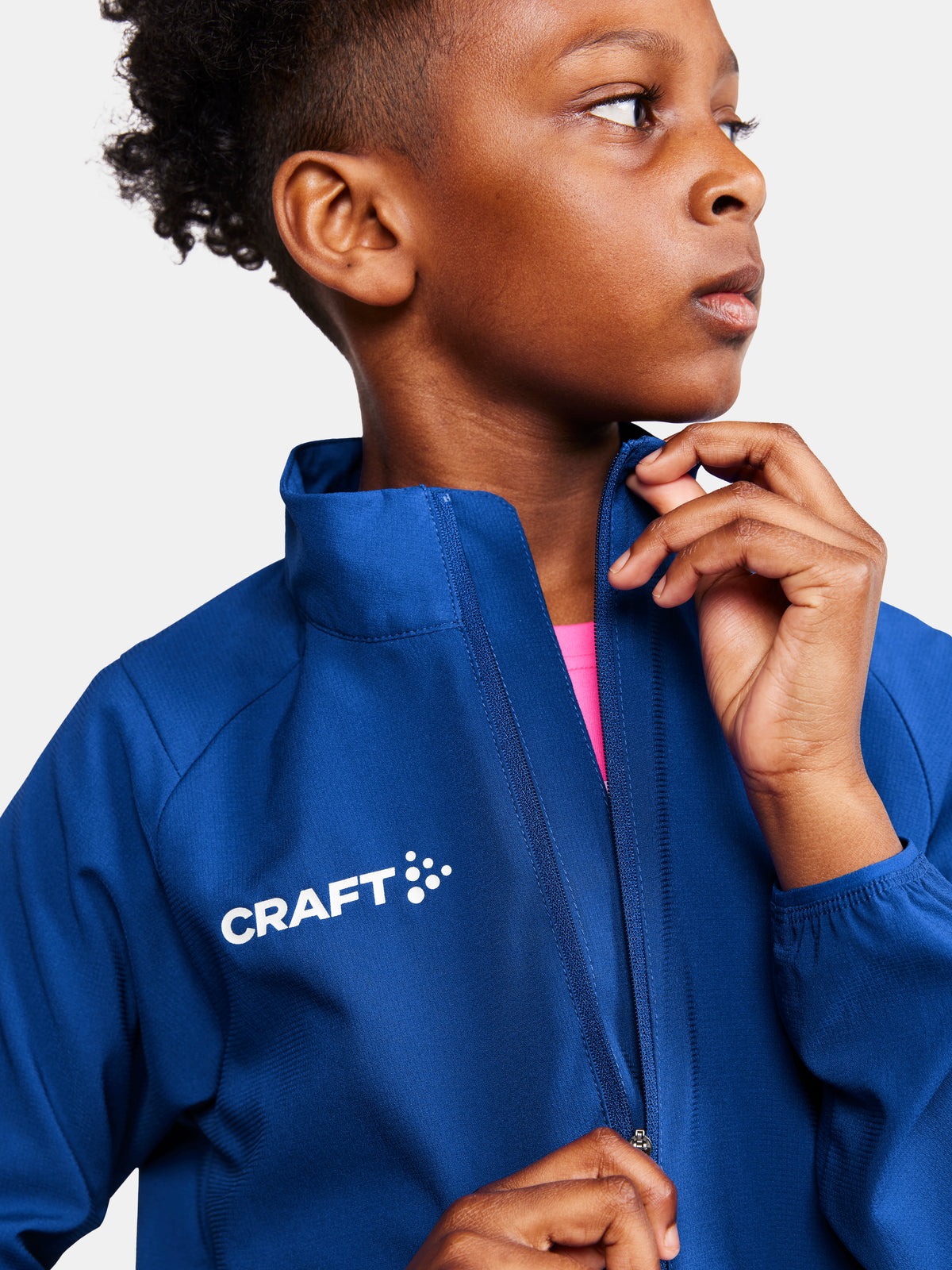 Craft Rush 2.0 Training Jacket Junior in Kobaltblau, Detailansicht