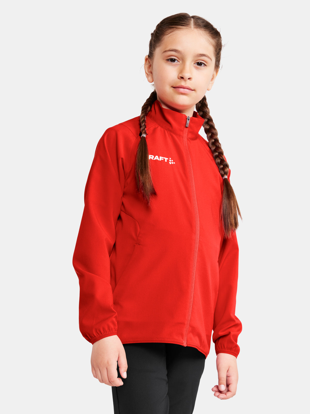 Craft Rush 2.0 Training Jacket Junior in Rot, Detailansicht