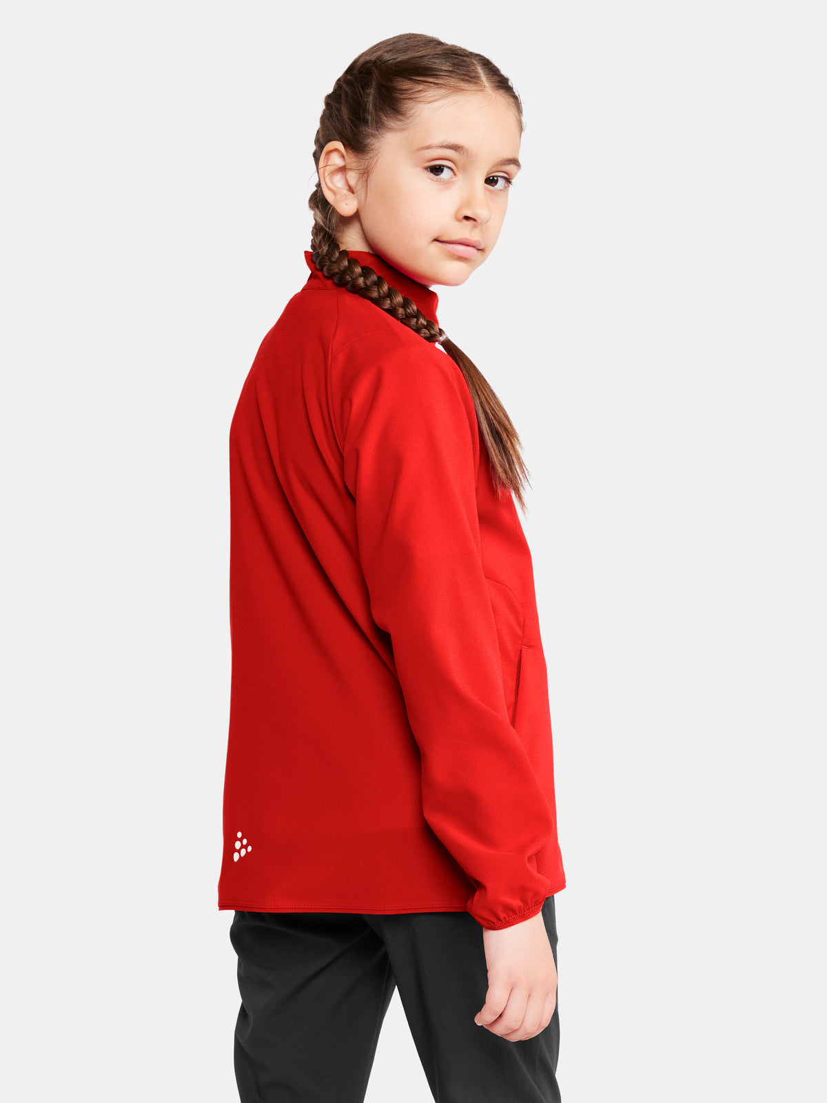 Craft Rush 2.0 Training Jacket Junior in Rot, Detailansicht