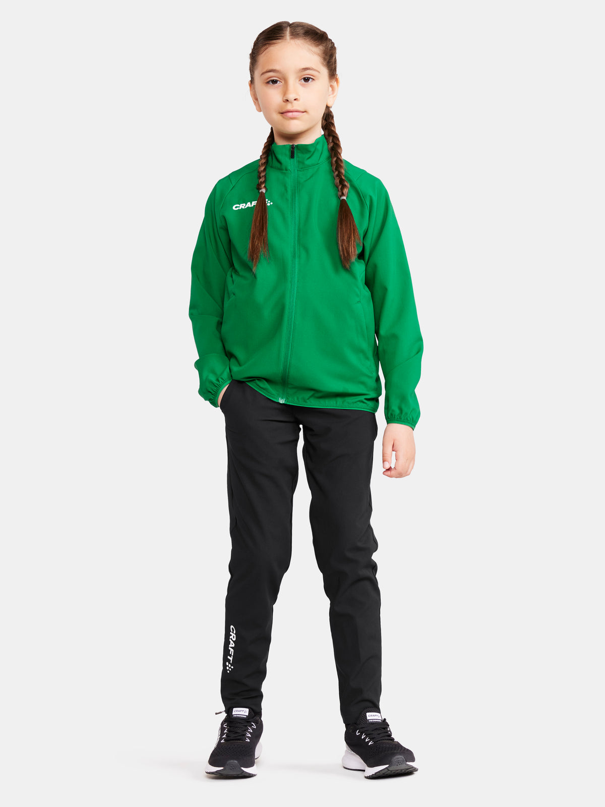 Craft Rush 2.0 Training Jacket Junior in Grün, Detailansicht