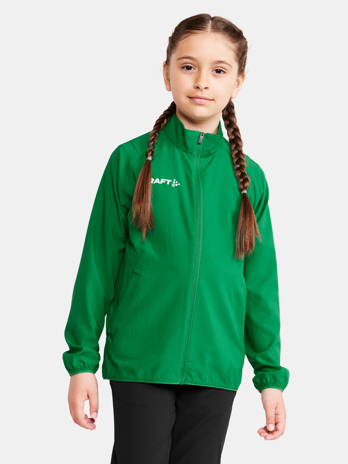 Craft Rush 2.0 Training Jacket Junior in Grün, Detailansicht