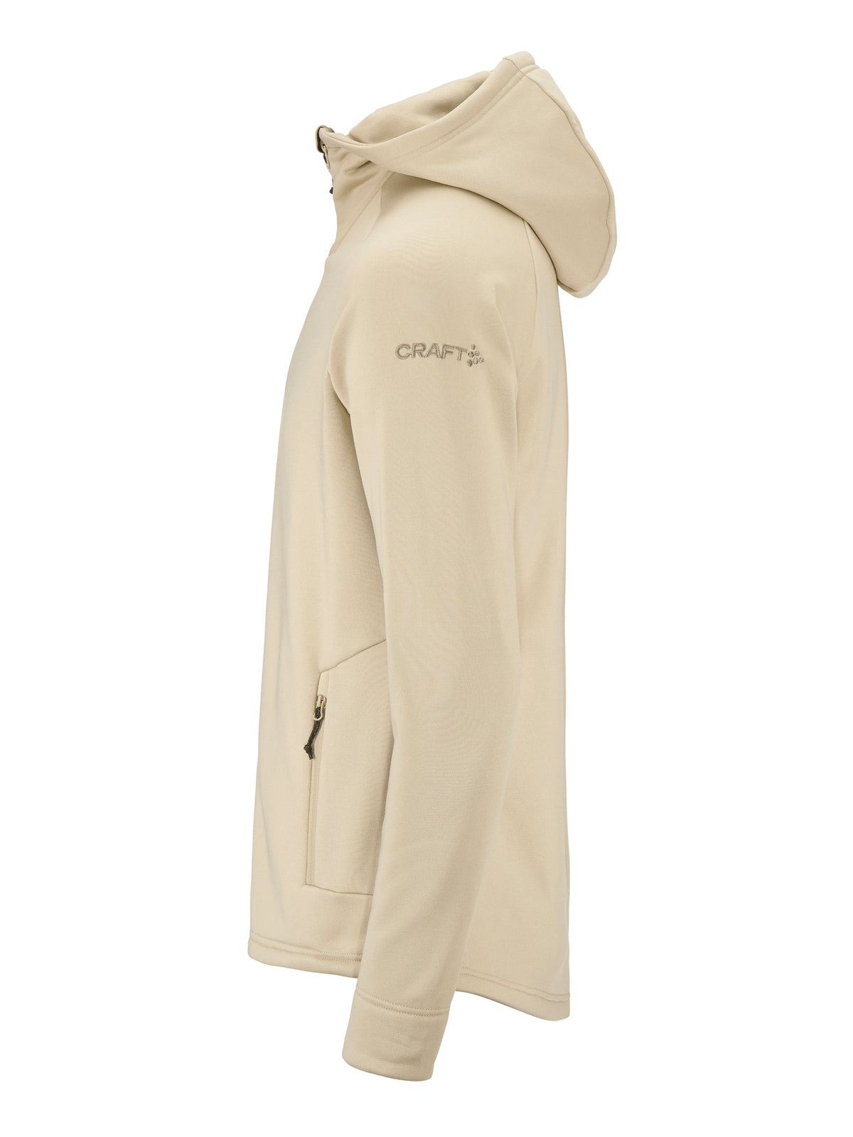 Craft ADV Explore Power Fleece Hood Jkt Herren in Beige, Seitenansicht links