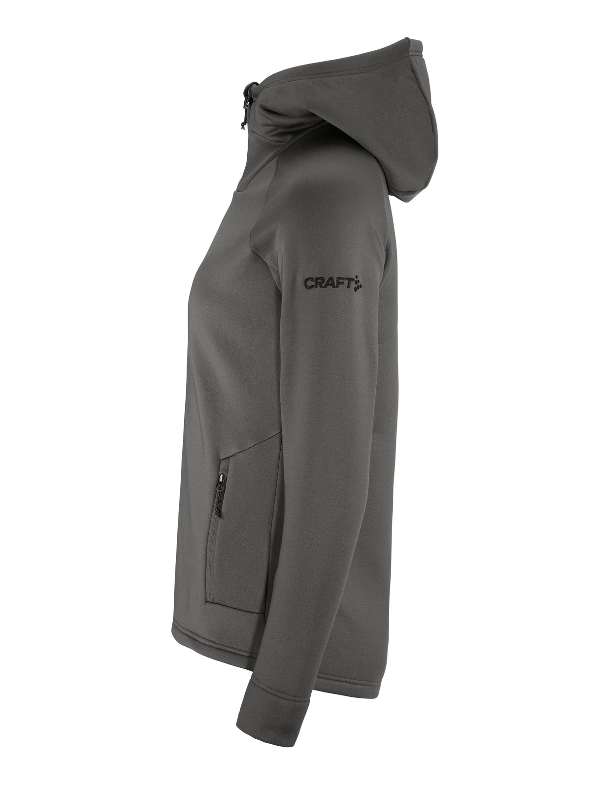 Craft ADV Explore Power Fleece Hood Jkt Damen in Anthrazit, Seitenansicht links
