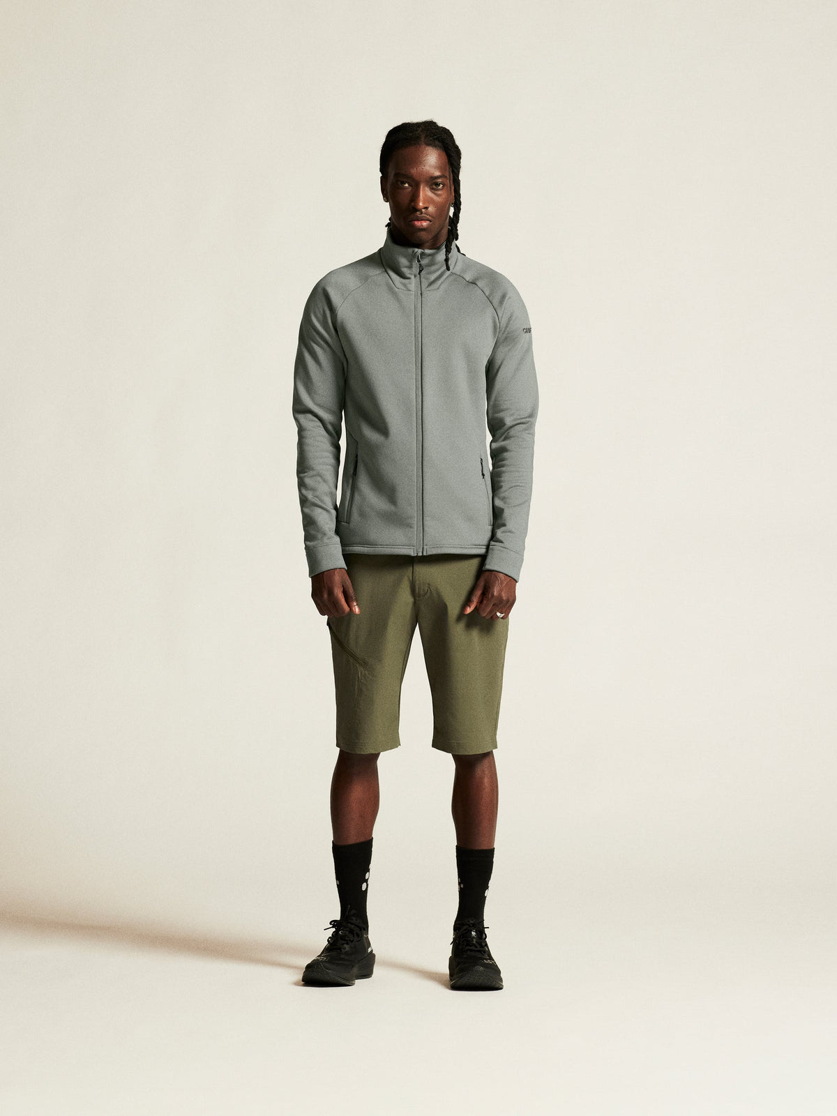 Craft ADV Explore Power Fleece Jkt Herren in Salbeigrün, Detailansicht
