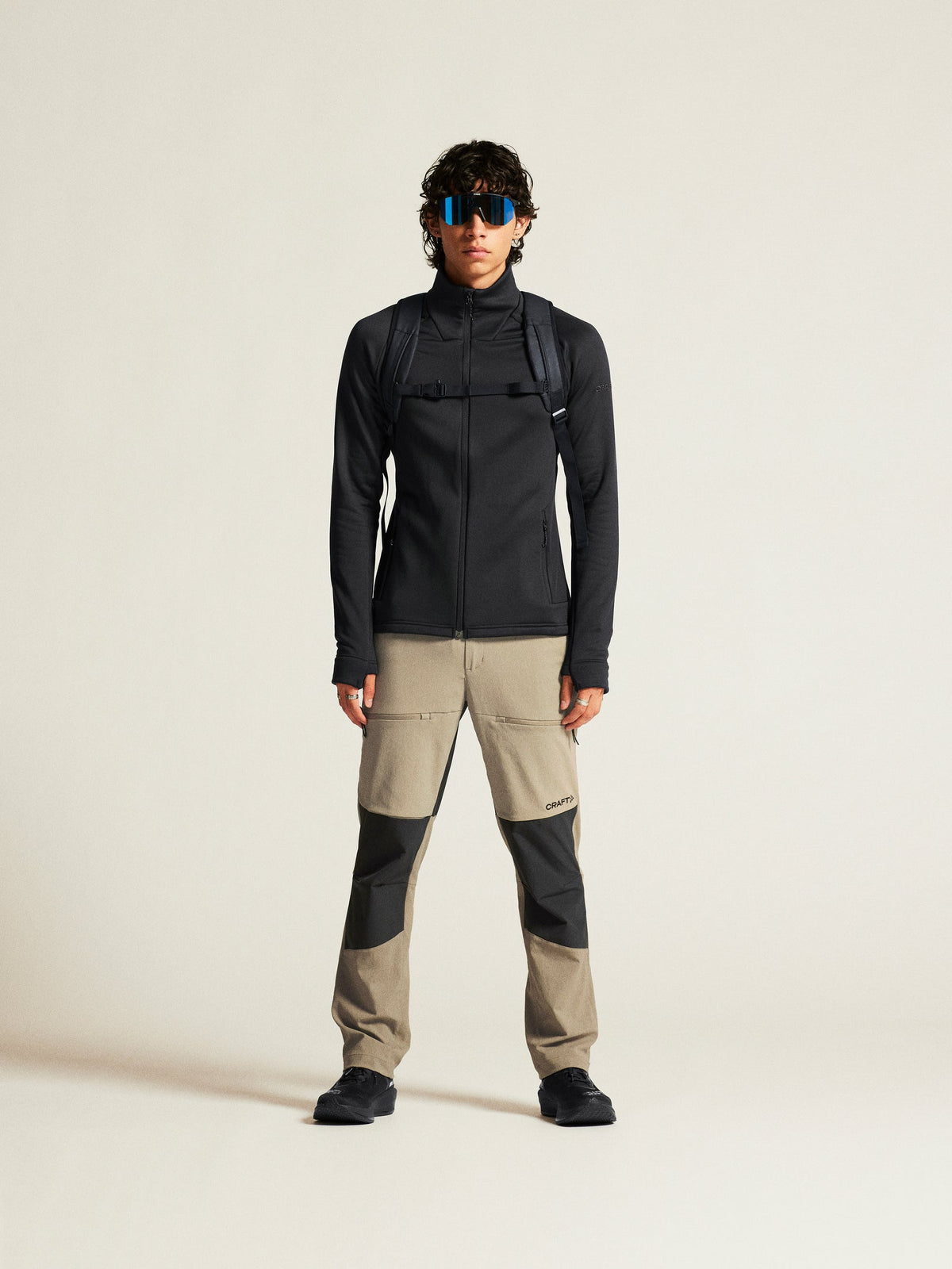 Craft ADV Explore Power Fleece Jkt Herren in Schwarz, Detailansicht
