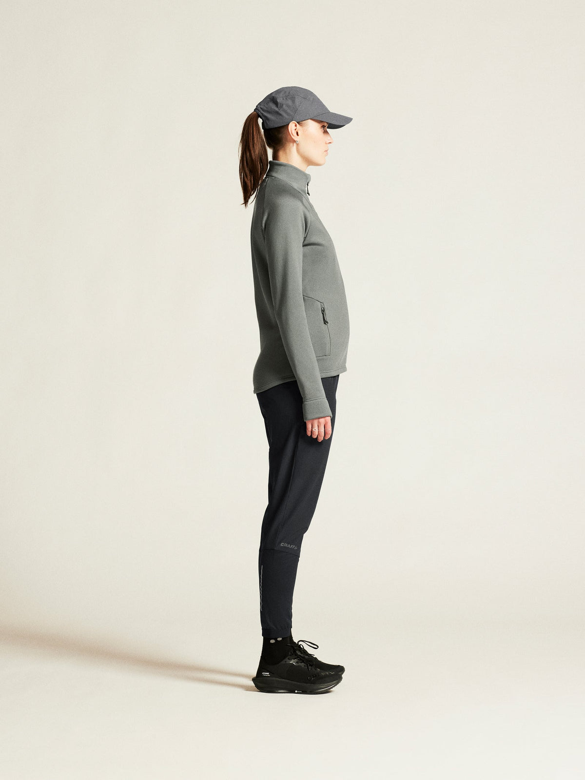 Craft ADV Explore Power Fleece Jkt Damen in Salbeigrün, Detailansicht